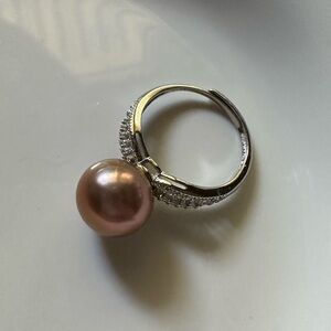 Real Fresh Water Pearl Silver Ring Adjustable Size